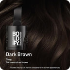 BOLDIFY Hairline Powder (LARGE, 10g) - Root Touch Up Hair Color for Gray Coverage - Bald Spot Concealing Hair Powder for Women & Men - 24-Hour Stain-Proof - Dark Brown