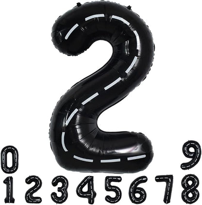 TONIFUL Race Car Black Balloons Car Birthday Party Supplies, 40 Inch Giant by TONIFUL