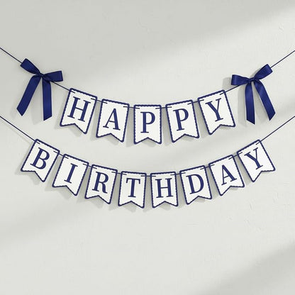 Navy Blue Happy Birthday Banner by TULOBI