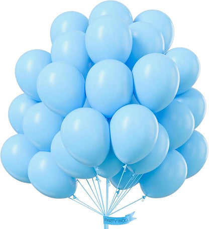 PartyWoo Light Blue Balloons 50pcs Baby Pastel Sky Aqua Blue Color | 12 Inch by PartyWoo