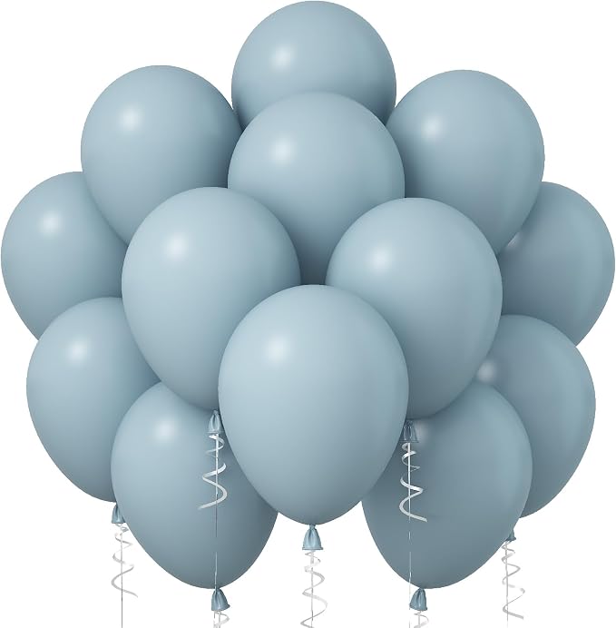 Jobkoo Blue Balloons, 12 Inch 30 Pcs Pale Aqua Blue Balloon Muted Dusty Blue by Jobkoo