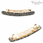 French Amie Small Opera 2 1/4 inch Celluloid Handmade Automatic Hair Clip Barrette - (Opera)