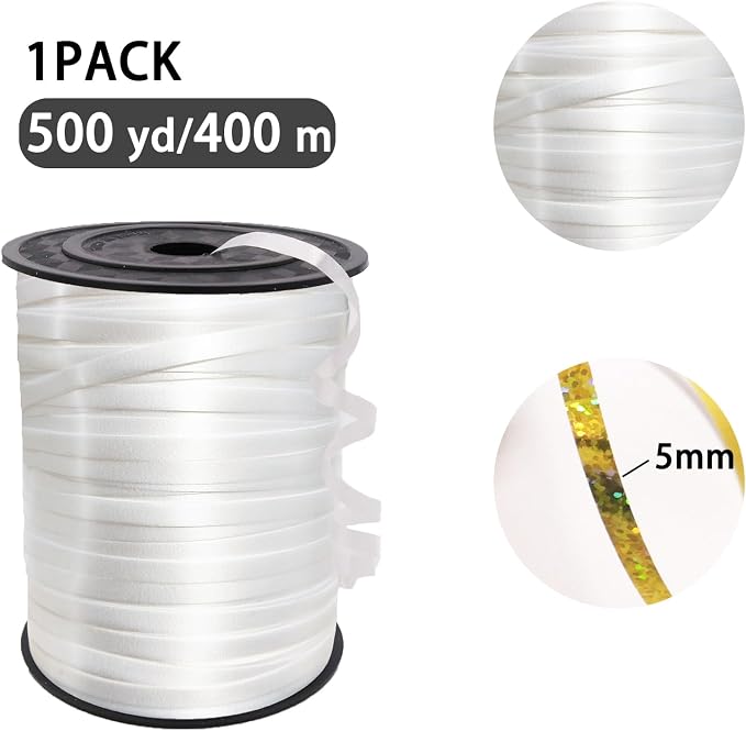 White Curling Ribbon, PP Balloon Ribbon - Image 2