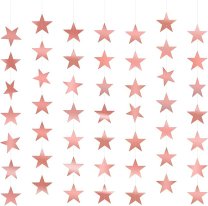Star Garland, Rose Gold Star Garland Banner by ChicQuench