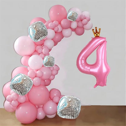40 Inch Crown Pink Number 4 Balloon, Big Conjoined Light Pink Foil Mylar Helium - Image 5
