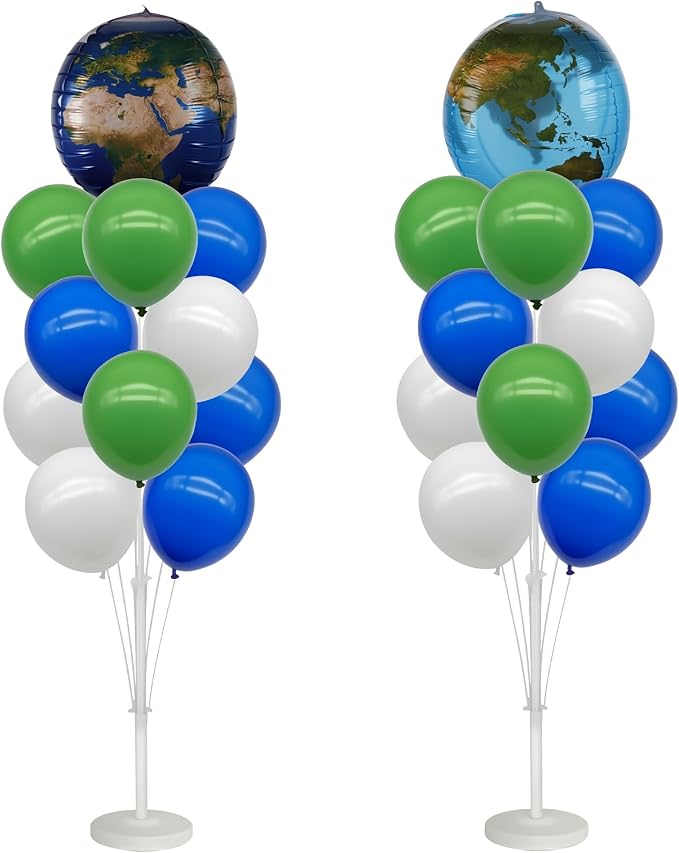 Gejoy 2 Sets 62" Large Globe Balloons Tower Stand Kit, Entire Balloon Column Kit by Gejoy