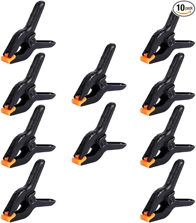 10 PCS 4.5 inch Professional Plastic Large Spring Clamps Heavy Duty by FRICHOM