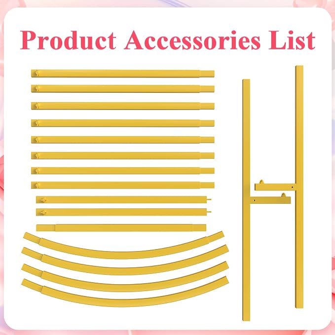 Asee'm 6.6FT Gold Metal Arch Backdrop Stand Wedding Balloon Background | Arched - Image 4