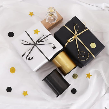 TONIFUL 500 Yards Black and Gold Curling Ribbon Balloon String | Balloon - Image 4