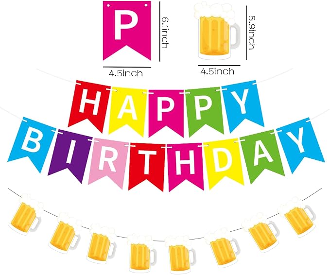 Beer Birthday Banner for Beer Party and Birthday Wedding Party Supplies - Image 2