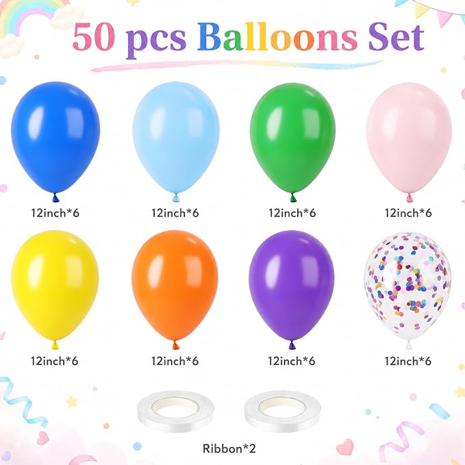 Rainbow Assorted Balloons - Image 2