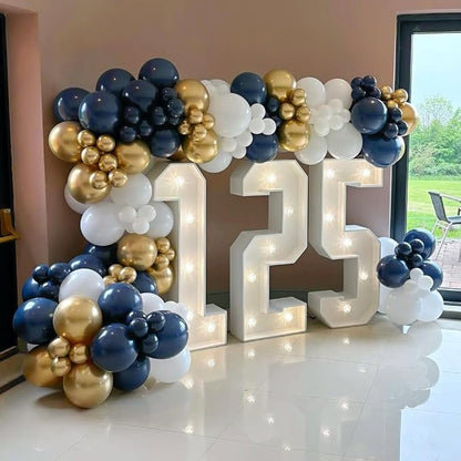 Navy Blue and Gold Balloons Arch Kit - Image 8