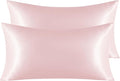NTBAY 2 Pack Satin King Pillowcases for Hair and Skin, Luxurious and Silky Pillow Cases with Envelope Closure, 20x40 Inches, Light Pink