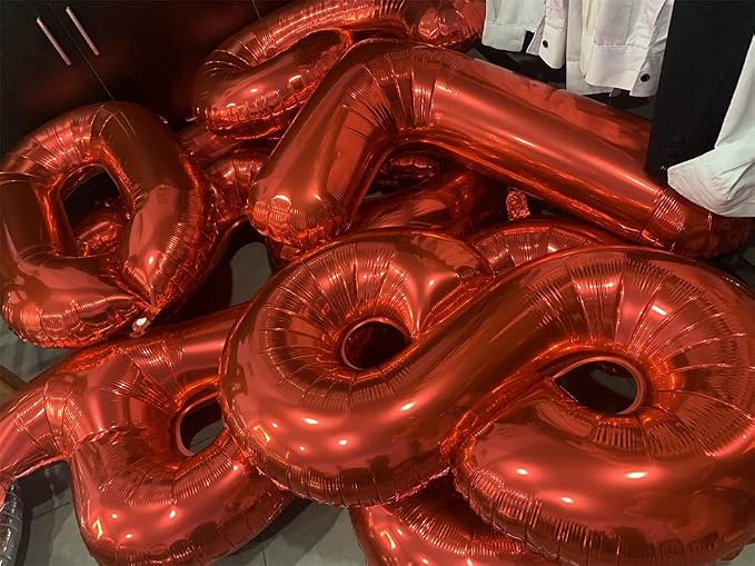 32 Inch Red Number 2 Balloons Foil Ballon Digital Birthday Party Decoration - Image 5