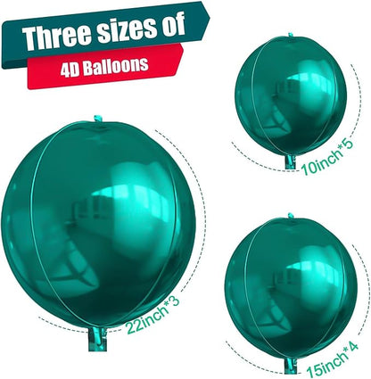 12Pcs Dark Green Round Foil Balloons, Metallic Green Foil Balloon - Image 2