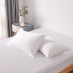Bella Coterie | Luxury Bamboo Viscose Standard Size Pillowcase Set | 100% Organically Grown | Ultra Soft | Cooling | 2 Pcs [White]