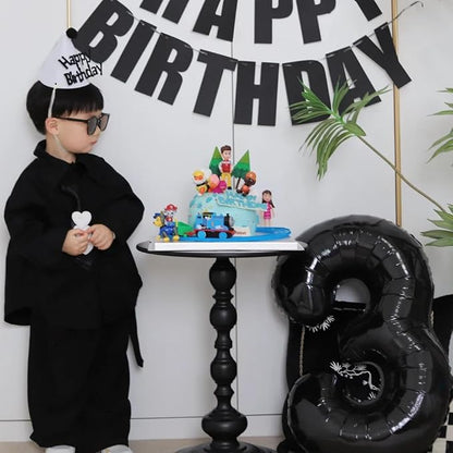 40 inch Black 6 Number Balloon Giant Foil Helium Balloons Black Large Digital - Image 5