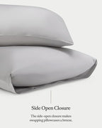 Cozy Earth Standard Pillowcases Set of 2 - Made of 100% Viscose from Bamboo, Ultra-Soft & Luxury, Woven from Naturally Breathable & Lightweight Fabric - Light Grey