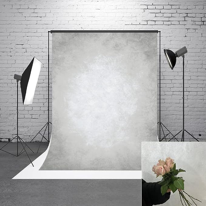 6x9ft Grey Portrait Photography Backdrops Solid Texture Abstract Photo - Image 2