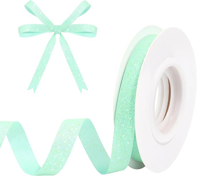 Mint Green Metallic Glitter Ribbon by HISWAN