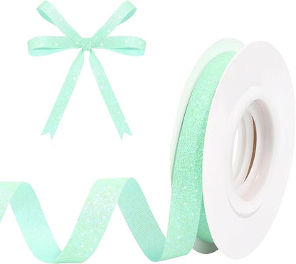 Mint Green Metallic Glitter Ribbon by HISWAN