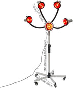 5 Head Infrared Light Heat Therapy Red Lamp, Salon Hair Steamer Perming Dyeing Adjustable Height Machine with Rolling Wheels, Infrared Dryer Hair Drying Care, Standing Infrared Heater