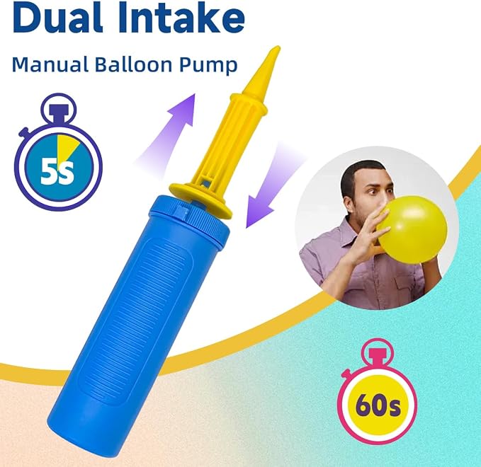 SUSWIM Balloon Pump Handheld Two-Way Dual Action, Double-Way Air Intake - Image 3