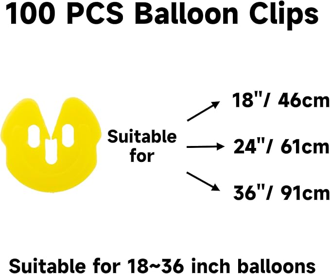 jijAcraft Yellow Ballon Clips 100PCS, Tie-Free Balloon Clips - Image 2