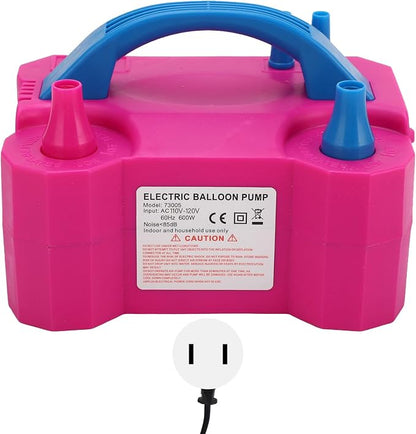 600W Electric Air Balloon Pump Rose Red Dual Nozzle Automatic and Manual by Klanata