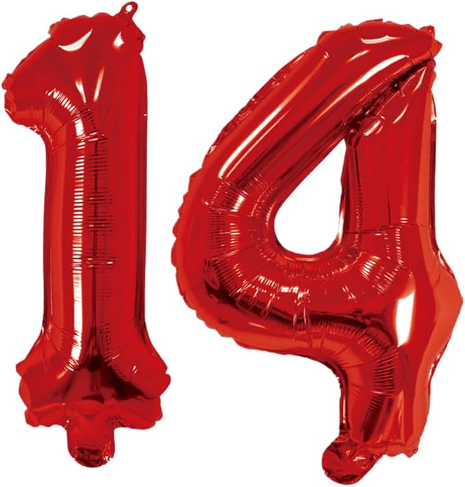 Number 14 Balloon Foil Mylar Balloons by YPSelected