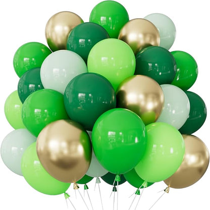 Green and Gold Balloons, Jungle Safari Party Decor | Different Shades Green by Haolongfa