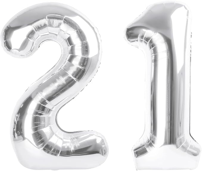 21 Balloon Numbers 40Inch for 12 21th Year Old Birthday Decorations, Inflation by Mluchee