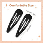 2 Inch Black Hair Clips Barrettes Metal Snap Clips for Women Durable Water Drop Ideal Hair Accessories for Hairdressing Wedding and Everyday Use 20 pcs