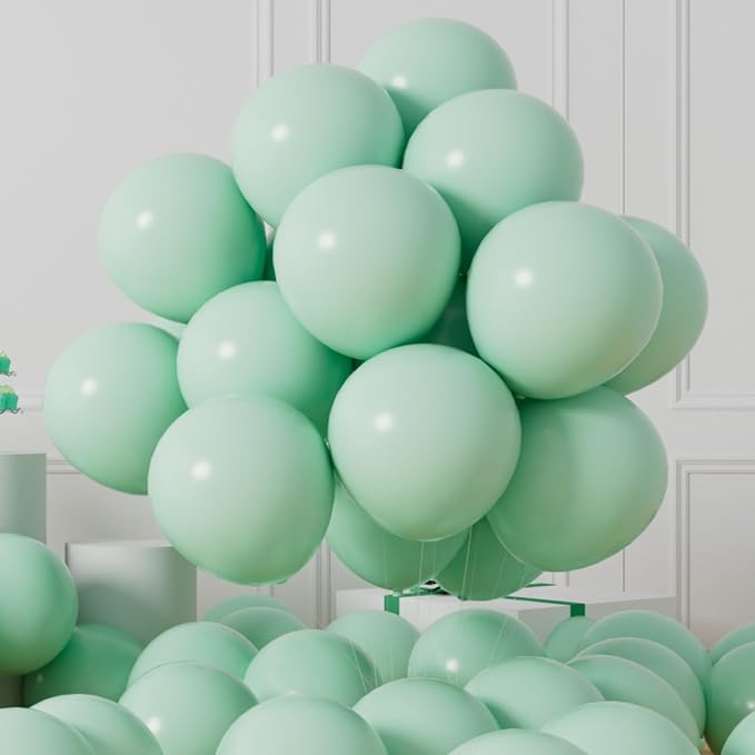 AULE 50Pcs Latex 12 Inch Mint Green Balloons Pastel Green | Helium Party Happy by AULE