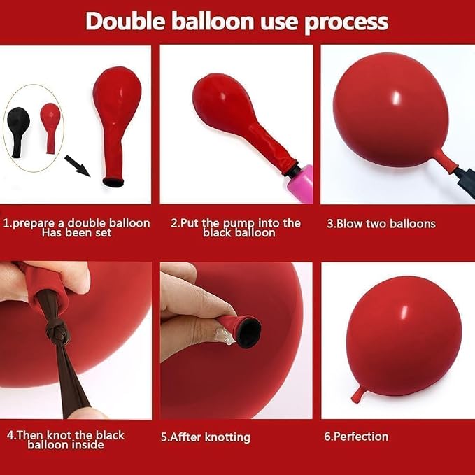 Navy Blue Red Balloon Garland Double Stuffed Red White Blue Balloons Nude Cream - Image 5