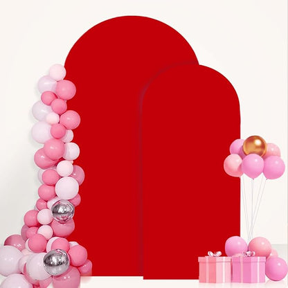 FANPROMS Wedding Arch Covers Set of 2 Red Arch Cover 6FT 7.2FT Spandex Arch - Image 5