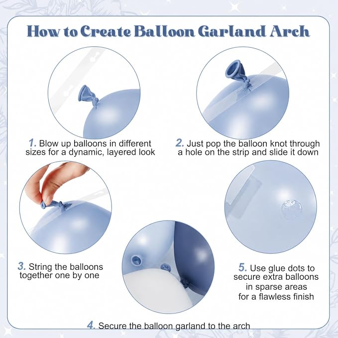 Denim Blue Balloon Arch Kit for Baby Shower Birthday Party Decorations | Denim - Image 6