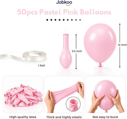 Jobkoo Pastel Pink Balloons 12 Inch - Image 2