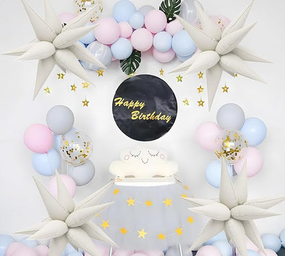 50pcs Matte White Sand 20' Water Drop Foil Cone Mylar Balloons Matte White Sand - Image 3