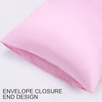 uxcell 2 Pack Silk Satin Pillowcase for Hair and Skin, Cool, Silky, Soft Breathable Pillow Cases Queen Size 20x30 Inch Sateen Pillowcase Lilac with Envelope Closure