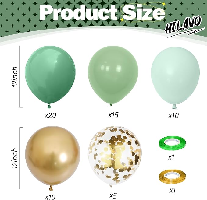 Sage Green Balloons Set - Image 2
