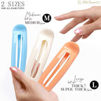 RC ROCHE 6 Pcs Flat Claw Hair Clips for Women Alligator French Barrette Long Thick Hair Duckbill Curved No Slip Grip Lay Flat Side Slide Firm Classic Styling, Large Pastel
