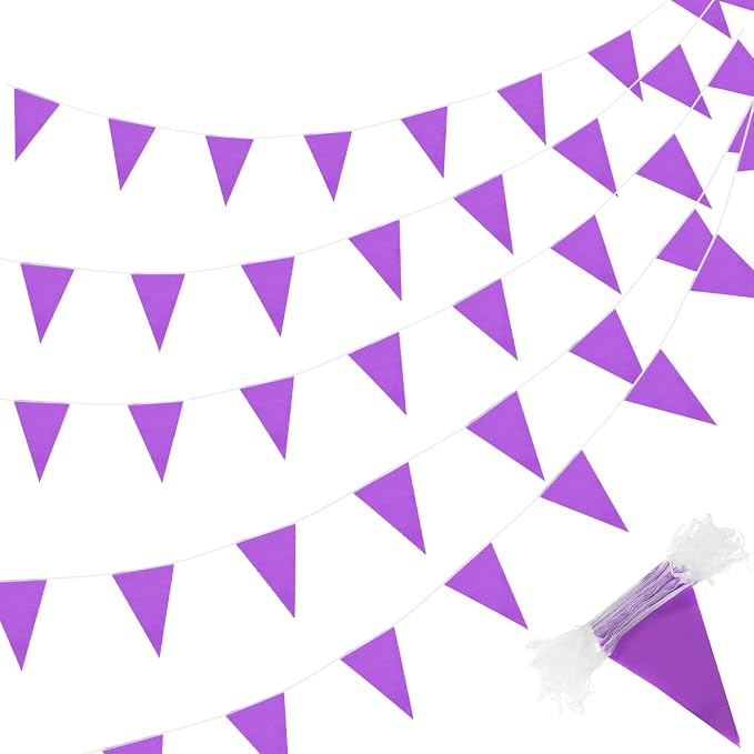 Tatuo 200 Feet Solid Pennant Banners Flags String Triangle Hanging DIY Bunting by Tatuo