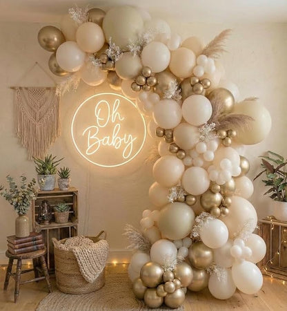 Sand White Gold Balloon Arch Kit - Image 3