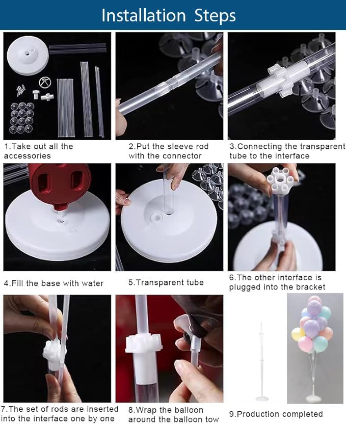 Leesoot 2 Sets 62inch Macarons Floor Balloon Column Kit Stand - Image 3