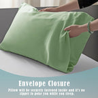 TELUS Pillow Cases King Size 2 Pack, Bamboo Rayon & Lyocell Pillowcase with Envelope Closure, Cooling Breathable Pillow Cover for Hot Sleeper & Night Sweats, 20x40 inch, Sage Green