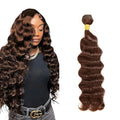 Brown Human Hair Bundles Color 4 Deep Wave Bundles 22 Inch Unprocessed Brazilian Virgin Remy Hair Extensions Niegmeag Double Weft Real Brown Hair Weave