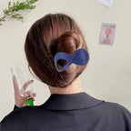 French Concord Flat Hair Clips for Women, 3.35 Inch Curved Hair Claw Clips Alligator Hair Barrettes Volume No Slip Grip Strong Hold Banana Hair Clamps Jaw Clips Styling Hair Accessories (D)