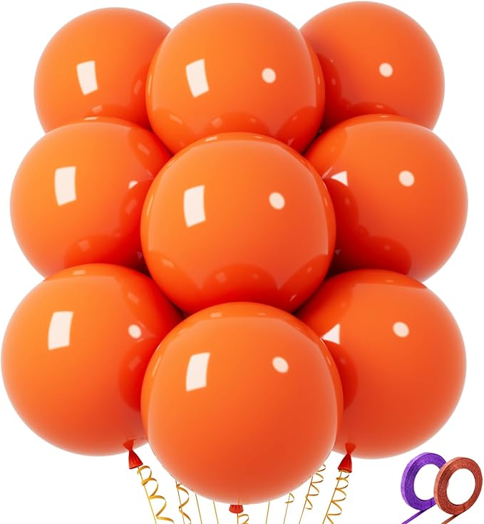 32Pcs Orange Big Balloons 18 Inch, Round Large Latex Party Balloons by Qikoolaa