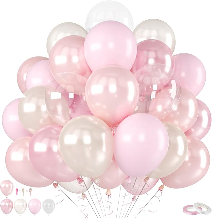 Pink Balloons, Gender Reveal Baby Shower Sweet Romantic Wedding Princess by FunHot